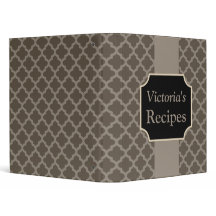 Custom Brown Kitchen Recipe Binder Gift