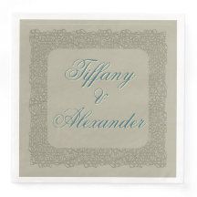 Custom brown lace, sophisticated elegance napkins