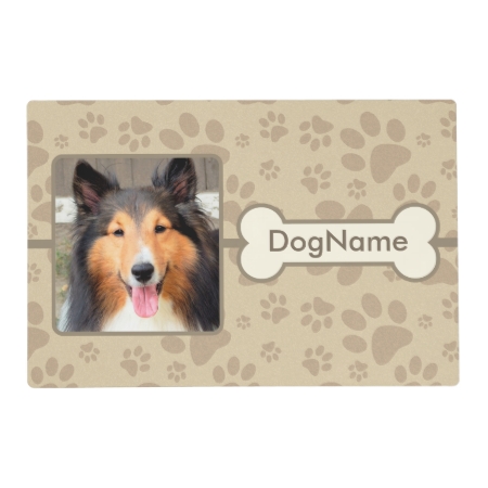 Custom Brown Paw Prints Dog Mat