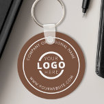 Custom Brown Promotional Business Logo Branded Keychain<br><div class="desc">Easily personalize this coaster with your own company logo or custom image. You can change the background color to match your logo or corporate colors. Custom branded keychains with your business logo are useful and lightweight giveaways for clients and employees while also marketing your business. No minimum order quantity. Bring...</div>