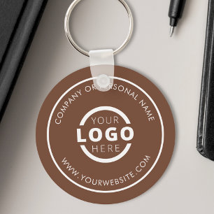 Custom Brown Promotional Business Logo Branded Keychain