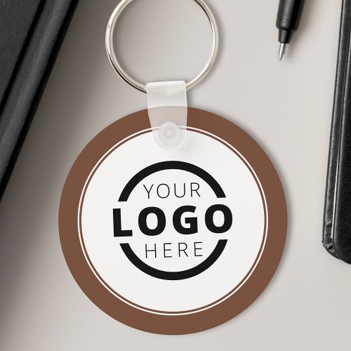 Custom Brown Promotional Business Logo Branded Keychain