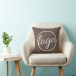 Custom Brown Promotional Business Logo Modern Throw Pillow<br><div class="desc">Custom brown Throw Pillow featuring your business logo.  These throw pillows make great promotional items for giving to clients,  employees,  as swag at trade shows and corporate events or just to decorate your own office.</div>