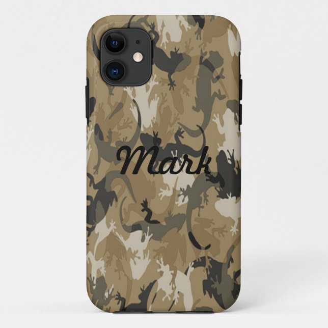 Custom Brown Reptile Camo iPhone 5 Case (Back)