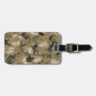 Custom Brown Reptile Camouflage Luggage Tag