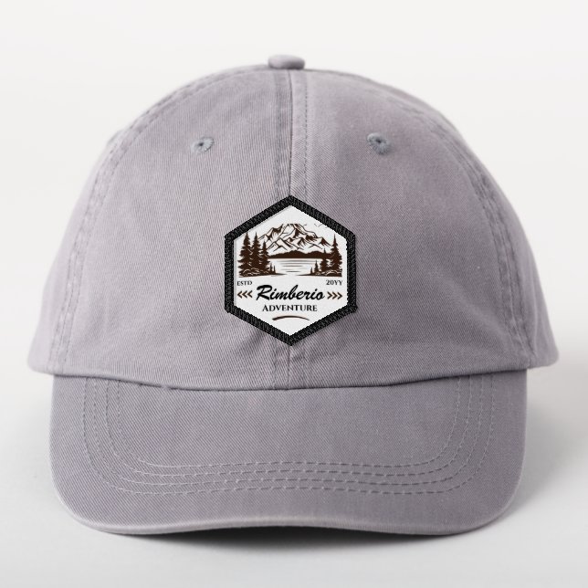 Custom Brown Retro Vintage Camping Adventure Patch (On Headwear)