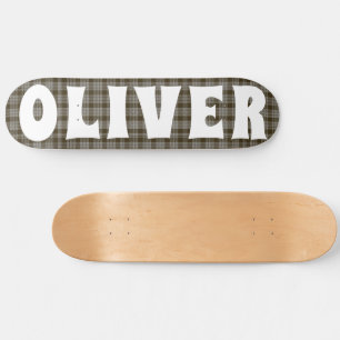 custom brown Scottish tartan checkerboard Skateboard