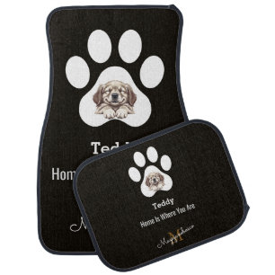 Custom Brown White Pet Owner Dog Mom Monogram Gift Car Floor Mat