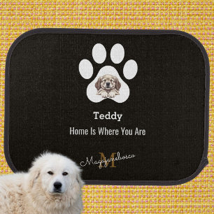 Custom Brown White Pet Owner Dog Mom Monogram Gift Car Floor Mat