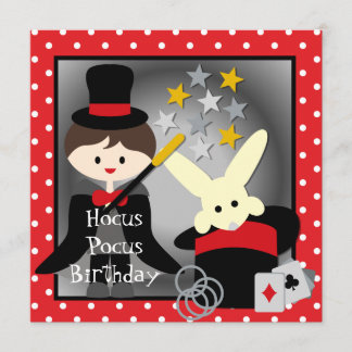 Custom Brunette Boy Hocus Pocus Birthday Invites