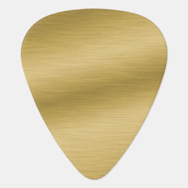 Custom Brushed Gold Look Art Guitar Pick (Front)