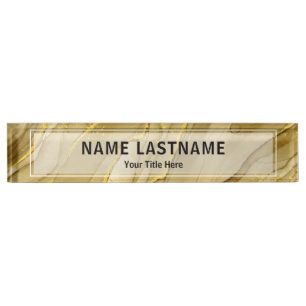 Custom Brushed Gold Office   Professional Modern Desk Name Plate