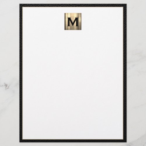 Custom Brushed Metal Monogram Initial Letterhead