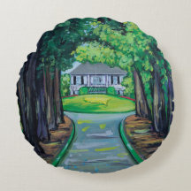 Custom Brushed Polyester Round Throw Pillow (16")