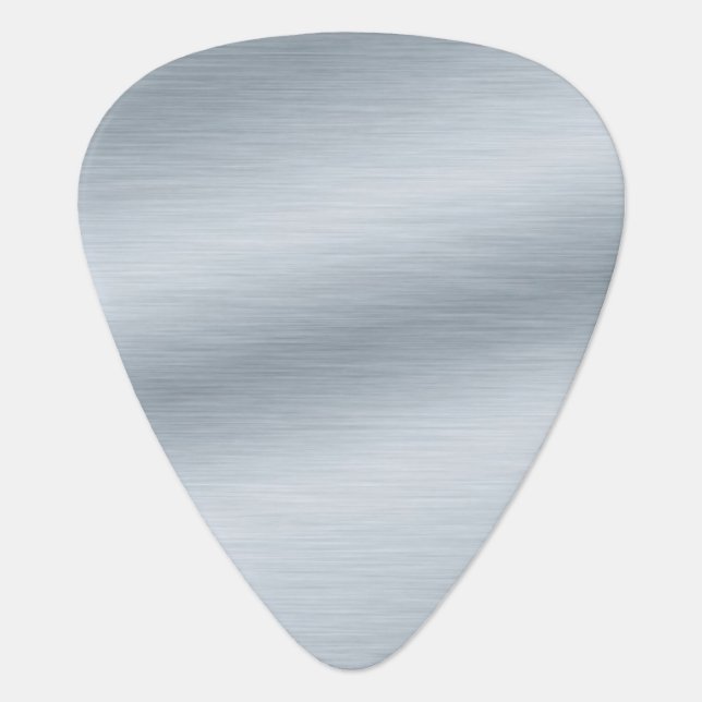 Custom Brushed Silver Look Art Guitar Pick (Front)