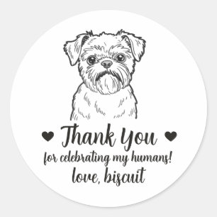 Custom Brussels Griffon Dog Wedding Favor Stickers