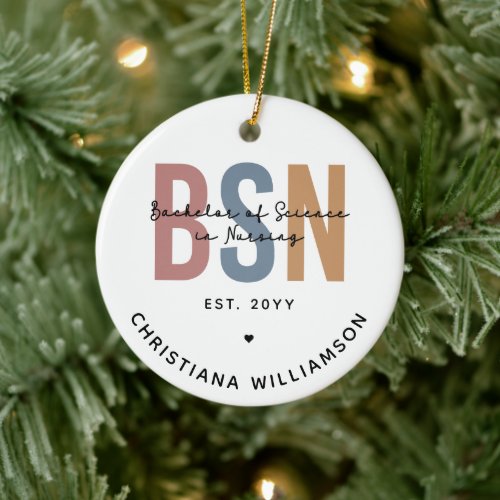 Custom BSN Bachelor of Science in Nursing Ceramic Ornament
