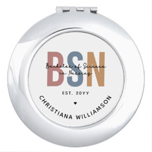 Custom BSN Bachelor of Science in Nursing Compact Mirror
