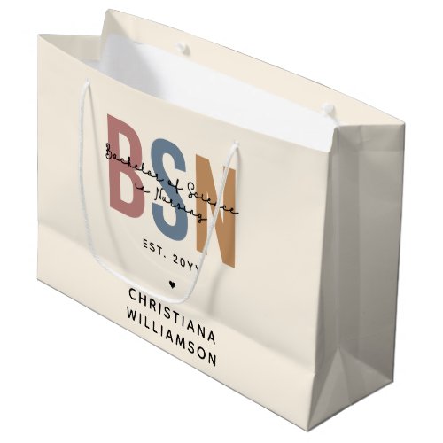 Custom BSN Bachelor of Science in Nursing Large Gift Bag