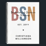 Custom BSN Bachelor of Science in Nursing Notebook<br><div class="desc">BSN Bachelor of Science in Nursing Personalized Nursing School Graduation Gifts!</div>