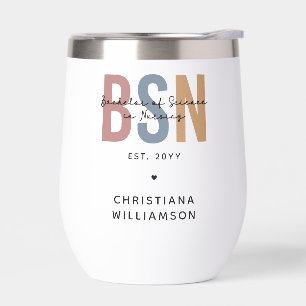Custom BSN Bachelor of Science in Nursing Thermal Wine Tumbler
