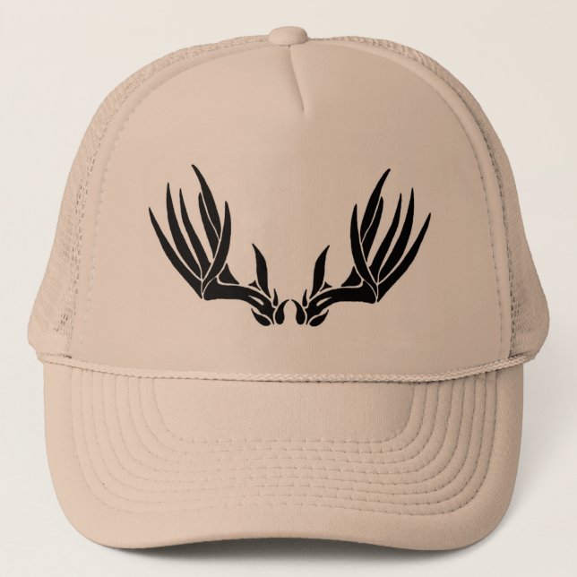 Custom Buck Antler Trucker Hat (Front)