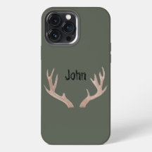 CUSTOM Buck phone case- hand-drawen antler, Glossy