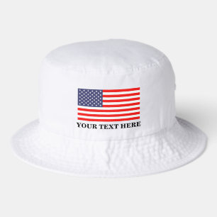 Custom bucket hat with US flag logo