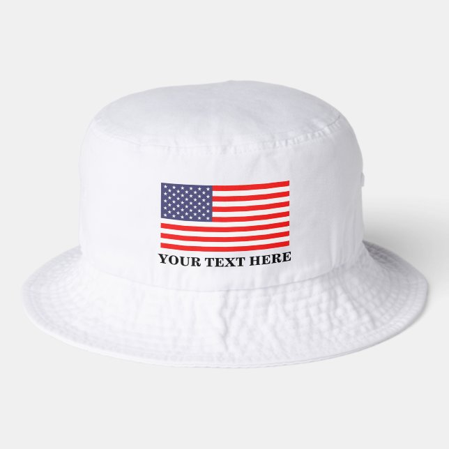 Custom bucket hat with US flag logo (Front)