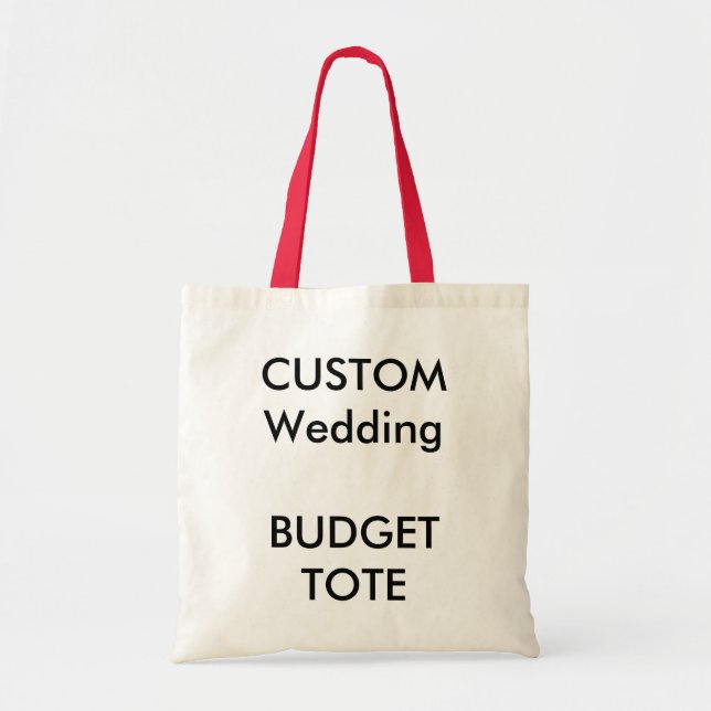 Custom Budget Tote Bag (RED Colour Handles) (Front)
