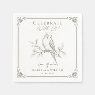 Custom Budgie Wedding Celebrate Bird Parakeet gift Napkins