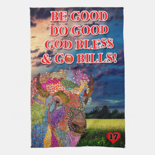 Custom Buffalo American Bison Kitchen Towel