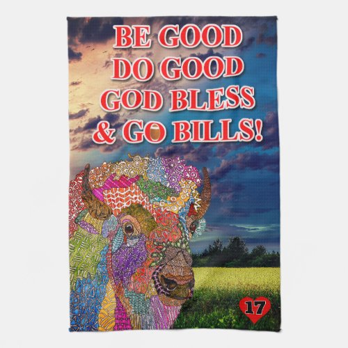 Custom Buffalo American Bison Kitchen Towel