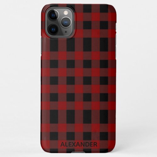 Custom Buffalo Plaid Add Name BUDGET iPhone 11Pro Max Case