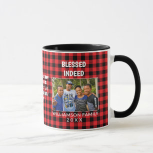 Custom Buffalo Plaid Family Christian Christmas Mug