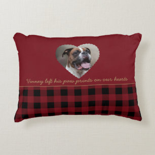 Custom Buffalo Plaid Heart Accent Pillow