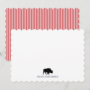 Custom Buffalo Stripe Logo Stationary Thank You Card