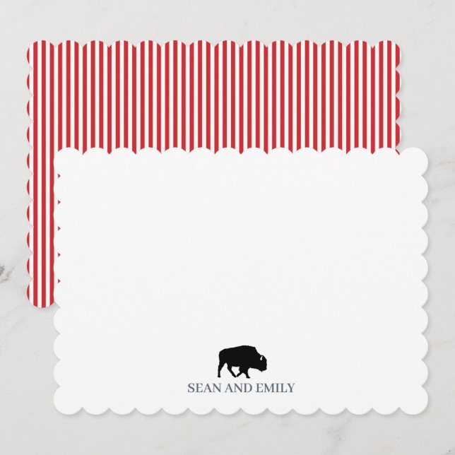 Custom Buffalo Stripe Logo Stationary Thank You Card (Front/Back)
