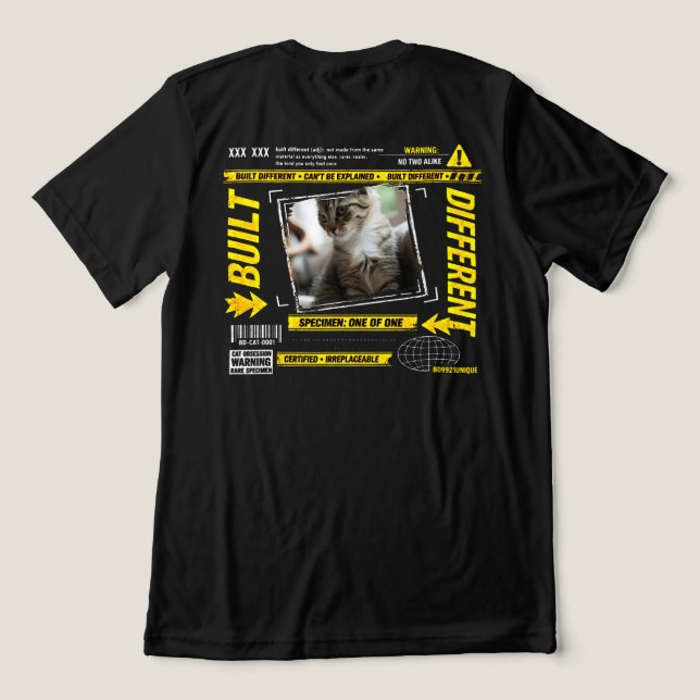 Custom Built Different Rare Cat Lover Gift Tee (Design Back)