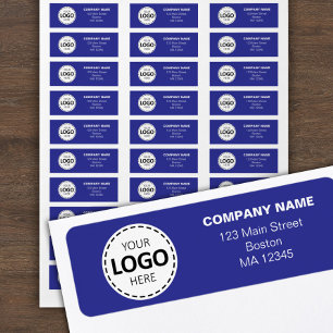 Custom Buisness Logo & Return Address Blue Label