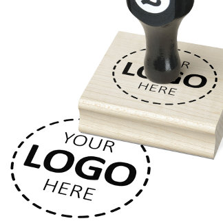 Custom Buisness Logo wooden Rubber Stamp
