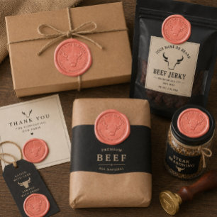 Custom Bull Wax Seal Sticker with Business Name