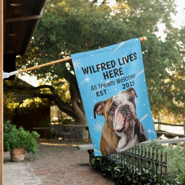 Custom Bulldog House Flag (In SItu)