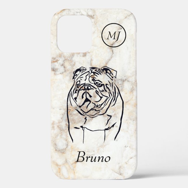 Custom Bulldog Lover's Apple iPhone 12 Case (Back)