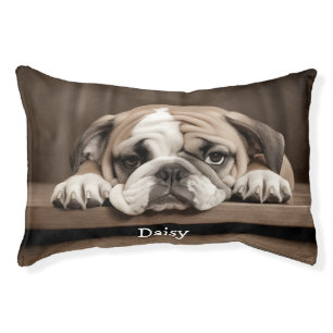 Custom Bulldog Pet Animal Name Bed