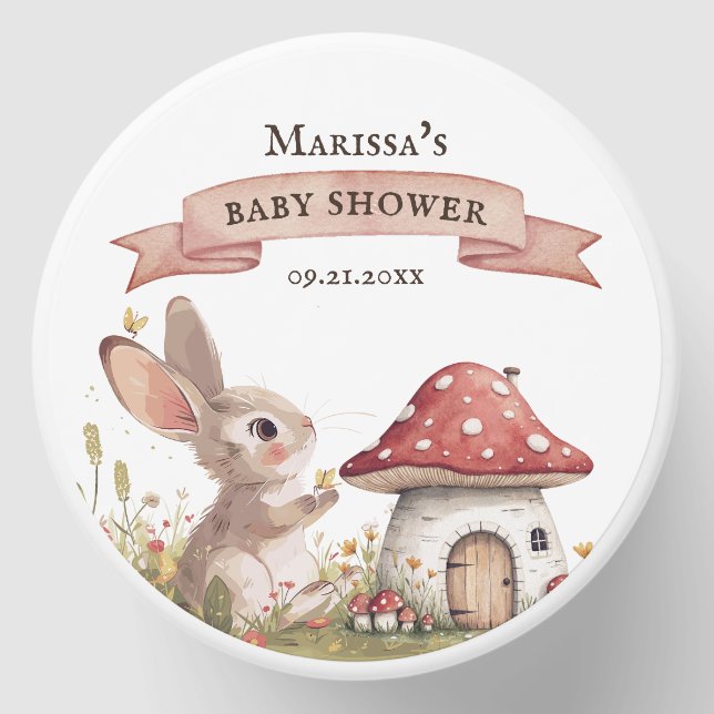 Custom Bunny Baby Shower Mini Candle Favors (Front)