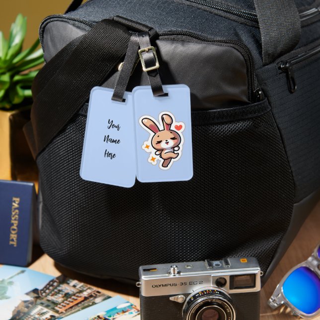 Custom Bunny Luggage Tag (Front & Back)