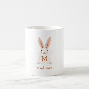 Custom Bunny Monogram Name Gift Coffee Mug