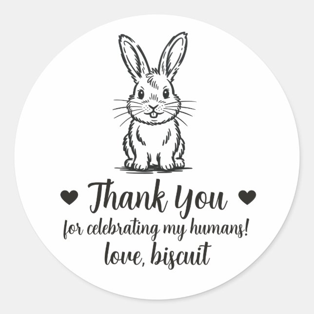 Custom Bunny Wedding Favor Stickers (Front)