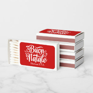 Custom Buon Natale Italian Merry Christmas Matchboxes